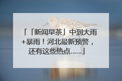 「新闻早茶」中到大雨+暴雨！河北最新预警，还有这些热点……