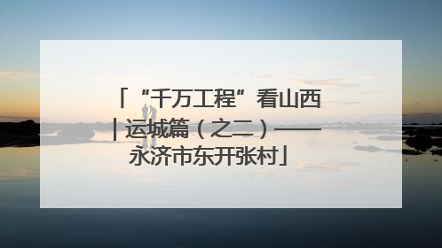 “千万工程”看山西｜运城篇（之二）——永济市东开张村