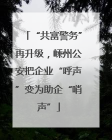 “共富警务”再升级，嵊州公安把企业“呼声”变为助企“哨声”