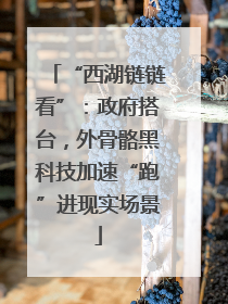 “西湖链链看”：政府搭台，外骨骼黑科技加速“跑”进现实场景