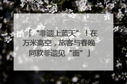 “非遗上蓝天”！在万米高空，旅客与春晚同款非遗见“面”