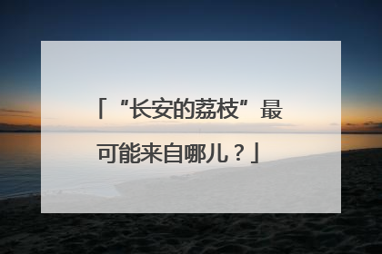 “长安的荔枝”最可能来自哪儿？