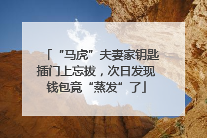 “马虎”夫妻家钥匙插门上忘拔，次日发现钱包竟“蒸发”了
