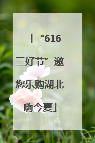 “616三好节”邀您乐购湖北嗨今夏