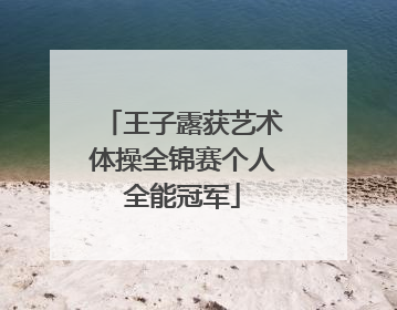 王子露获艺术体操全锦赛个人全能冠军