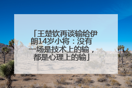 王楚钦再谈输给伊朗14岁小将：没有一场是技术上的输，都是心理上的输