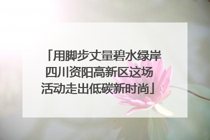 用脚步丈量碧水绿岸 四川资阳高新区这场活动走出低碳新时尚