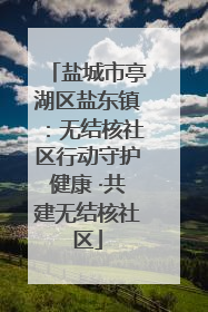 盐城市亭湖区盐东镇：无结核社区行动守护健康 ·共建无结核社区