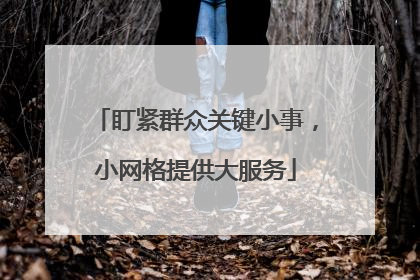 盯紧群众关键小事，小网格提供大服务