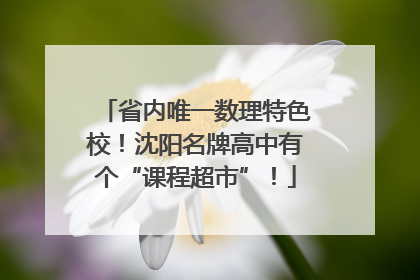 省内唯一数理特色校！沈阳名牌高中有个“课程超市”！