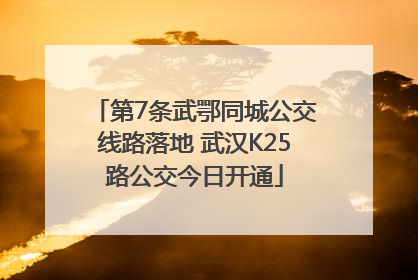 第7条武鄂同城公交线路落地 武汉K25路公交今日开通