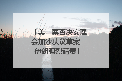 美一票否决安理会加沙决议草案 伊朗强烈谴责