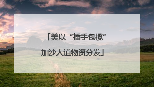 美以“插手包揽”加沙人道物资分发