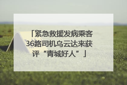紧急救援发病乘客 36路司机乌云达来获评“青城好人”