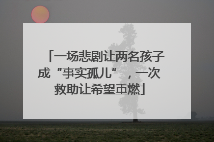 一场悲剧让两名孩子成“事实孤儿”，一次救助让希望重燃