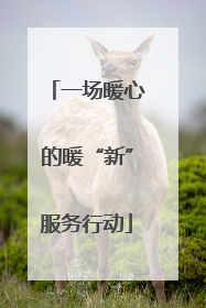一场暖心的暖“新”服务行动