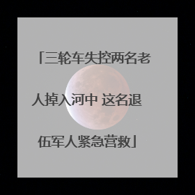 三轮车失控两名老人掉入河中 这名退伍军人紧急营救