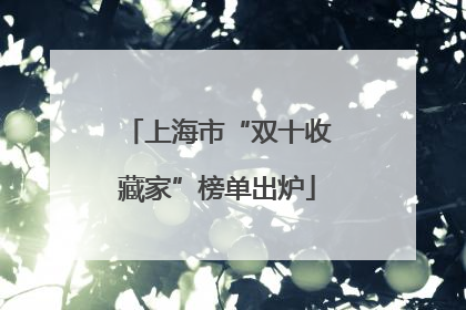 上海市“双十收藏家”榜单出炉
