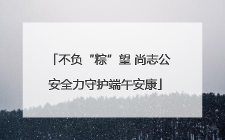 不负“粽”望 尚志公安全力守护端午安康