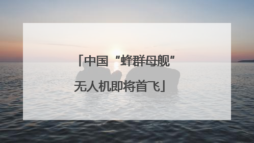 中国“蜂群母舰”无人机即将首飞