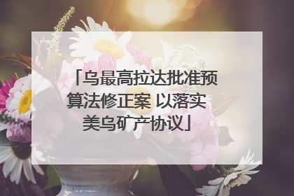 乌最高拉达批准预算法修正案 以落实美乌矿产协议