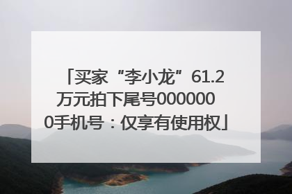买家“李小龙”61.2万元拍下尾号0000000手机号：仅享有使用权