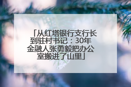 从红塔银行支行长到驻村书记：30年金融人张勇毅把办公室搬进了山里