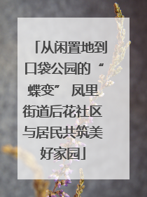 从闲置地到口袋公园的“蝶变” 凤里街道后花社区与居民共筑美好家园