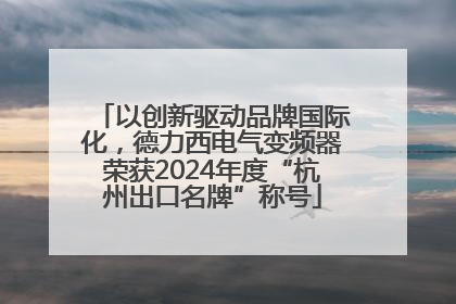 以创新驱动品牌国际化，德力西电气变频器荣获2024年度“杭州出口名牌”称号