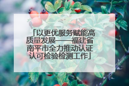 以更优服务赋能高质量发展——福建省南平市全力推动认证认可检验检测工作