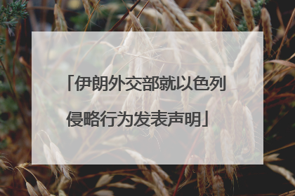 伊朗外交部就以色列侵略行为发表声明