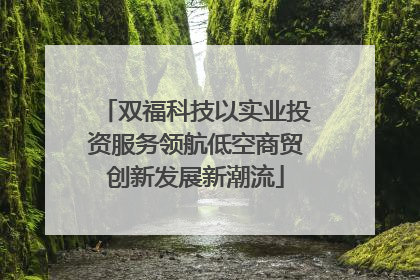 双福科技以实业投资服务领航低空商贸创新发展新潮流