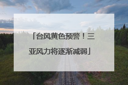台风黄色预警！三亚风力将逐渐减弱