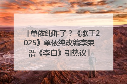 单依纯咋了？《歌手2025》单依纯改编李荣浩《李白》引热议