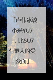 卢伟冰谈小米YU7：比SU7有更大的受众面