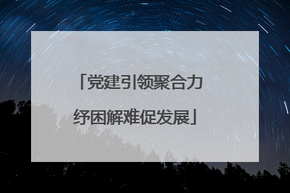 党建引领聚合力 纾困解难促发展