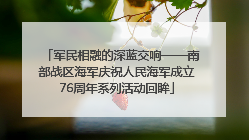 军民相融的深蓝交响——南部战区海军庆祝人民海军成立76周年系列活动回眸