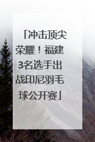 冲击顶尖荣耀！福建3名选手出战印尼羽毛球公开赛