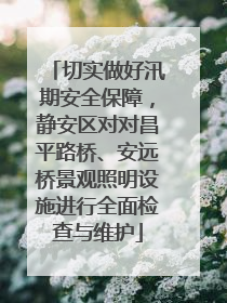 切实做好汛期安全保障，静安区对对昌平路桥、安远桥景观照明设施进行全面检查与维护