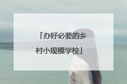 办好必要的乡村小规模学校