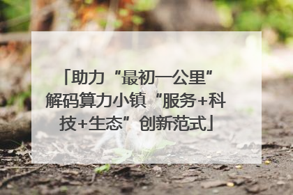 助力“最初一公里” 解码算力小镇“服务+科技+生态”创新范式