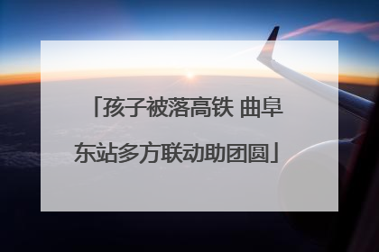 孩子被落高铁 曲阜东站多方联动助团圆