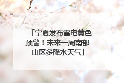 宁夏发布雷电黄色预警！未来一周南部山区多降水天气
