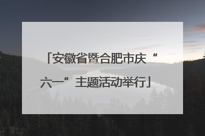 安徽省暨合肥市庆“六一”主题活动举行