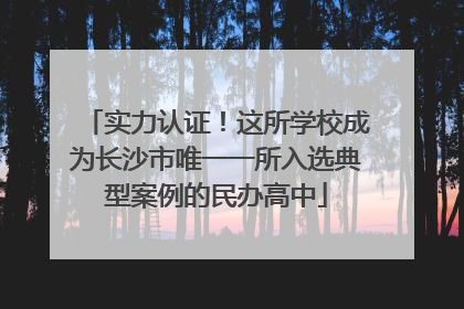 实力认证！这所学校成为长沙市唯一一所入选典型案例的民办高中