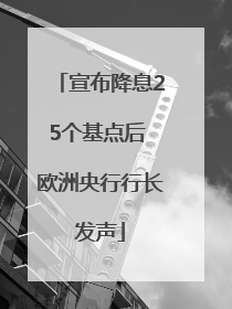 宣布降息25个基点后 欧洲央行行长发声