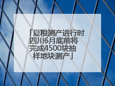 夏粮测产进行时 四川6月底前将完成4500块抽样地块测产