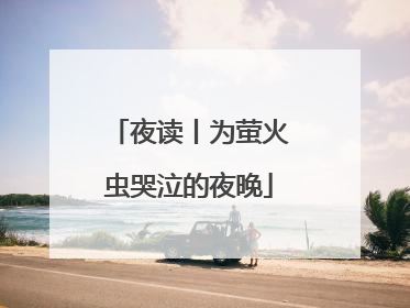 夜读丨为萤火虫哭泣的夜晚
