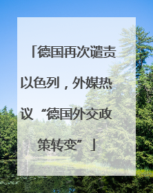 德国再次谴责以色列，外媒热议“德国外交政策转变”