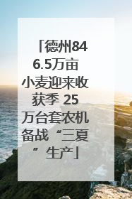 德州846.5万亩小麦迎来收获季 25万台套农机备战“三夏”生产